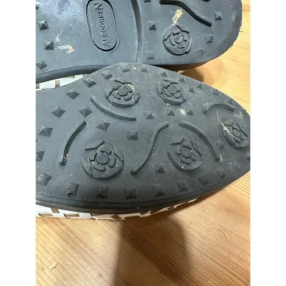 Aerogreen Leather Golf Shoes Women 10 Textured Metallic Woven Athletic Active - Picture 6 of 11